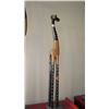 Image 1 : 5' Tall Wooden Carved Giraffe w/Embellished Texture - Brown/Beige