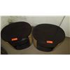 Image 2 : Pair: Oval End Tables/Nightstands - Dark Hardwood & Woven Grass 22"X16"X20"