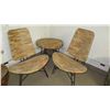 Image 1 : 3-Piece Set: Joined-Wood Chairs & Side Tables w/Wrought Iron Hair Pin Legs