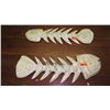 Image 1 : Qty 2 Carved Hardwood Fish Skeleton - Light Wash (flat back) 11"X39" & 13"X40"