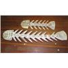 Image 1 : Qty 2 Carved Hardwood Fish Skeleton - one spike chipped off. 67" & 40"
