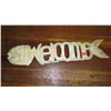 Image 1 : Carved Hardwood Fish Skeleton "Welcome" Accent - Lt. Wood, 44"L, 10"W (flat back)