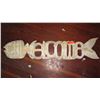 Image 1 : Carved Hardwood Fish Skeleton "Welcome" Accent - Lt. Wood, 44"L, 10"W (flat back)