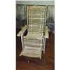 Image 1 : Carved Teak Wood Reclining Lounge Chair - Whitewash 40"wide, 43" height