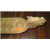 Image 2 : Ornate Carved Mancala Board - Dragon Heads, Claw & Ball Feet, Unfinished 52", 13"H