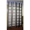 Image 1 : Qty 4 Lacquer Decorative Bamboo Ladders (2 black, 2 gray) - 91" Tall, 13" Wide