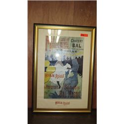 Framed Moulin Rouge Poster - In Ornamental Gilt/Black Frame 27" X 29"