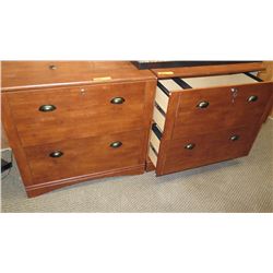 Used Qty 2 Lateral Wooden File Cabinets 30.5"X22.5"X29"H - Not part of retail inventory