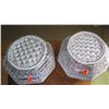 Image 2 : Pair: Twisted Rope Accent Tables, Stands or Planters (multipurpose) - 12" h, 16" dia