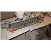 Image 1 : Carved Mancala Board - Dragon Heads, Claw & Ball Feet, Silverwash 52", 13"H