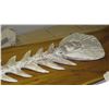 Image 8 : X-Lrg Carved Solid Wood Fish Skeleton - Light Wood, 103"L, 23"W (Back is Flat)