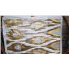 Image 1 : Abstract Canvas: Ikat Metallic Gold, White 59" x 39" Unmounted