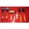 Image 1 : Whimsical Colorful 7-Pc Serving Set: Forks, Spoons, Cheese Shaver, Knife