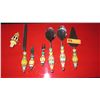 Image 1 : Whimsical Colorful 6-Pc Serving Set: Cocktail Fork/Knife, Cake Trowel/Knife, Spoon/Fork