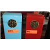 Image 2 : Qty 2 Wine Boxes - Red and Aqua