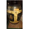 Image 1 : Handpainted Cedar Octagonal Storage Bin (Mountain Scenes) 17.5"H, 12" Dia