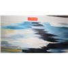 Image 2 : Abstract Canvas: Ikat Blue White Yellow Hues 59" x 39" Unmounted