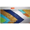 Image 2 : Abstract Canvas: Bold Zig Zag Colors w/Relief  Detail 59" x 39" Unmounted
