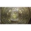 Image 2 : Canvas: Raised Gold Medallion on Dark Lacquered Ground, 31.5" X 31.5" Unmounted