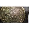 Image 2 : Canvas: Raised Gold Medallion on Dark Lacquered Ground, 31.5" X 31.5" Unmounted