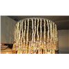 Image 2 : Lrg Beaded Sea Breeze White Hanging Ceiling Lamp -  Approx. 2.5 ft long, 18" dia