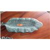 Image 2 : Qty 5 Misc. Leaf Wood Trays (Various Designs) - Blue/Green Colorwash