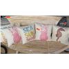 Image 2 : Qty 5 Decorative Pillows: Pink Pineapple, Sea/Sun/Sand, Seahorse