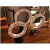 Image 2 : Set of 3 Decorative White Mother of Pearl Rings - Staggered sizes 7.5" dia to 10" dia