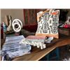 Image 1 : Konark Embroidered Coral Scarf, Konark Blue Tie Dye Scarf & Tote Bag