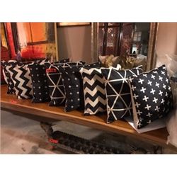 Qty 8 Decorative Pillows: Black & White Geometric Patterns (4 pairs) - just added 1/30/16 11:14pm