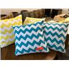 Image 2 : Qty 4 Decorative Pillows: Geometric Zig Zag (Turquoise & Yellow-2pairs) just added 1/30/17 11:19pm