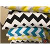 Image 3 : Qty 6 Decorative Pillows: Geometric Zig Zag (Turquoise, Yellow & Blk -3prs) just added 1/30/17 11pm