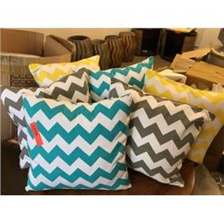 Qty 6 Decorative Pillows: Geometric Zig Zag (Turquoise, Yellow & Gray -3prs) just added 1/30 11:30pm