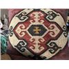 Image 2 : 2 Oversize Textured Jute Pillows 30"X30" Tribal Motif on Violet, removable/washablecovers-just added