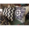 Image 2 : Qty 4 Decorative Pillows: Indigo Zodiac, Purple Zodiac, Black Zig Zag, Cross (just added 2/1/17 5:41