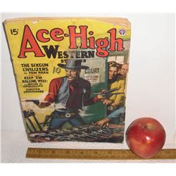 Very old Western book Printed in USA "Ace High" 1947 - livre tres vieux de Cowboy