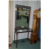 Image 1 : Contemporary metal and glass console table and matching wall mirror