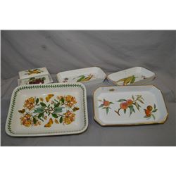 Selection of oven to tableware including three Royal Worcester casserole dishes, plus a large Portme