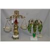 Image 1 : Two retro centerpieces including a balance scale with figural pedestal and a table lamp with hanging