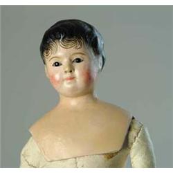 18" GERMAN GLASS EYED PAPIER-MÂCHÉ MAN.  