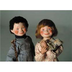 FRENCH SCHOOLBOY AND FIFI O'TOOLE AUTOMATONS MANUFACTURED BY ROULETTE DE CAMP