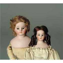 PAIR OF BISQUE S & H 1160 DOLL HOUSE DOLLS
