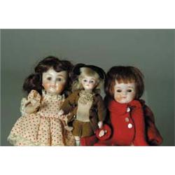 LOT OF THREE GERMAN ALL BISQUE DOLLS