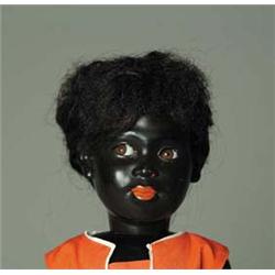 17" ENGLISH BLACK HARD PLASTIC GIRL