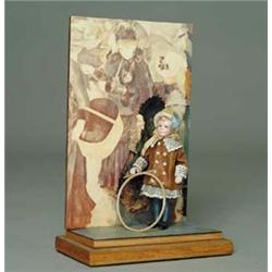 4-1/2" JOINTED BISQUE GIRL WITH HOOP BY EUNICE TUTTLE