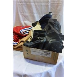 BOX OF LADIES BOOTS AND CLOTHES