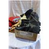 Image 1 : BOX OF LADIES BOOTS AND CLOTHES