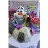 Image 1 : LOT OF KIDS TOYS OLAF PILLOWS AND STROLLER