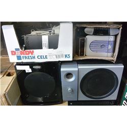 LOT OF SPEAKERS AND ELECTRONICS