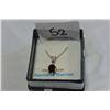 Image 1 : STERLING GENUINE GARNET PENDANT WITH CHAIN WITH